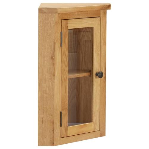 Væghængt hjørneskab 45x28x60 cm massivt egetræ