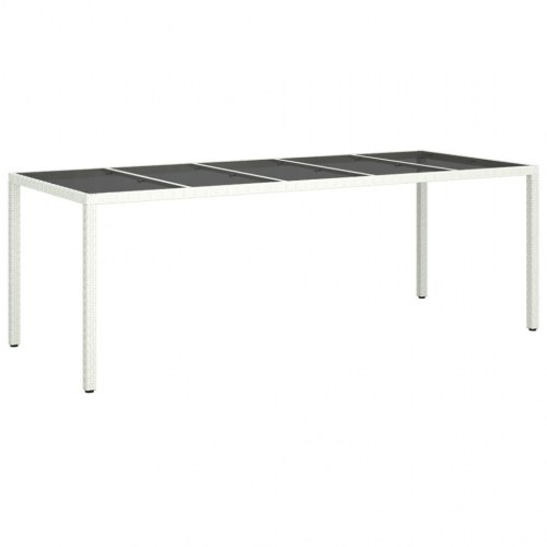 Havebord i polyrattan 250 x 100 x 75 cm - hvid/sort