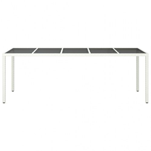 Havebord i polyrattan 250 x 100 x 75 cm - hvid/sort
