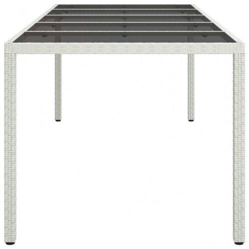 Havebord i polyrattan 250 x 100 x 75 cm - hvid/sort