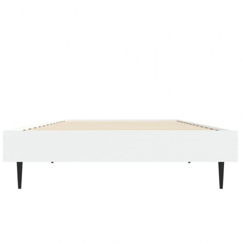 Sengeramme 75×190 cm i hvid - konstrueret træ med metalben
