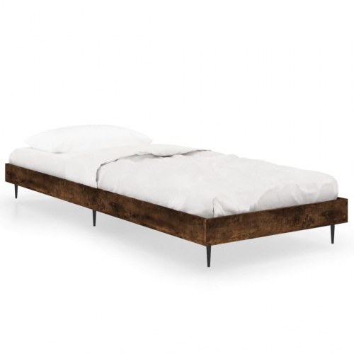 Sengeramme 75×190 cm i konstrueret træ - røget eg, uden madras