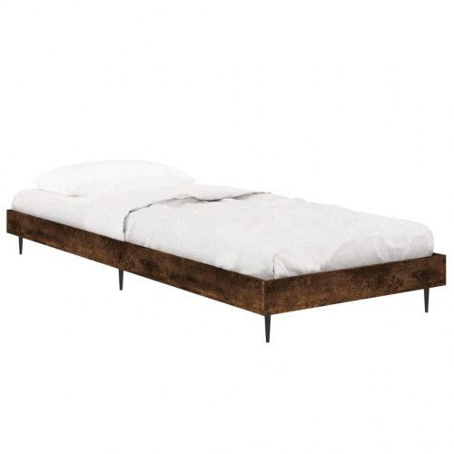 Sengeramme 75×190 cm i konstrueret træ - røget eg, uden madras