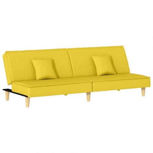 Sovesofa i stof - lysegul, justerbart ryglæn