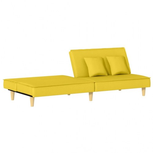 Sovesofa i stof - lysegul, justerbart ryglæn