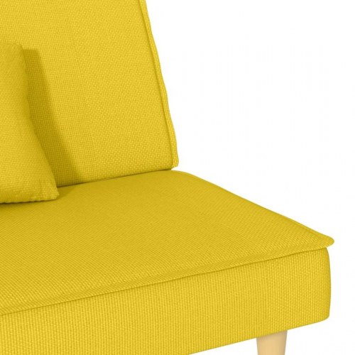 Sovesofa i stof - lysegul, justerbart ryglæn
