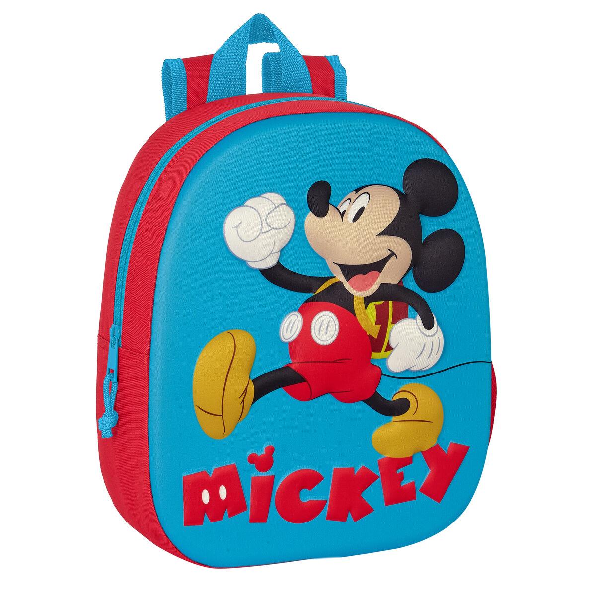 Skoletaske Mickey Mouse Clubhouse 3D 27 x 33 x 10 cm Rød Blå