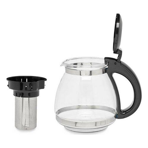 Tekande Gennemsigtig Sort Plastik Glas 1,5 L (6 enheder)