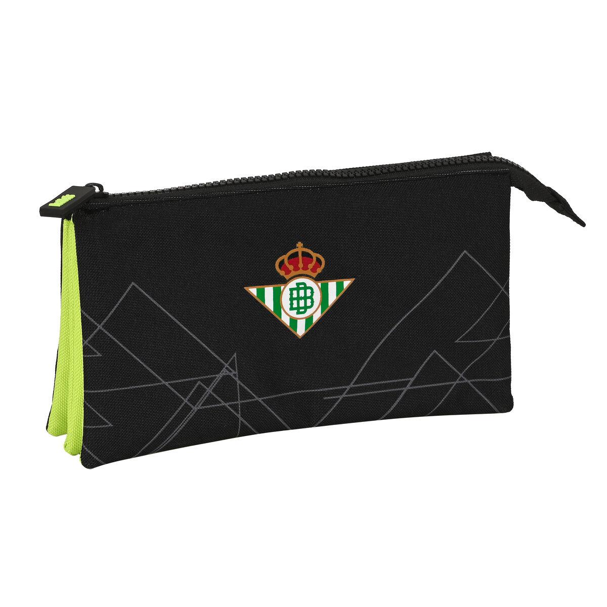 Tredobbelt penalhus Real Betis Balompié - Sort/Lime 22 × 12 × 3 cm