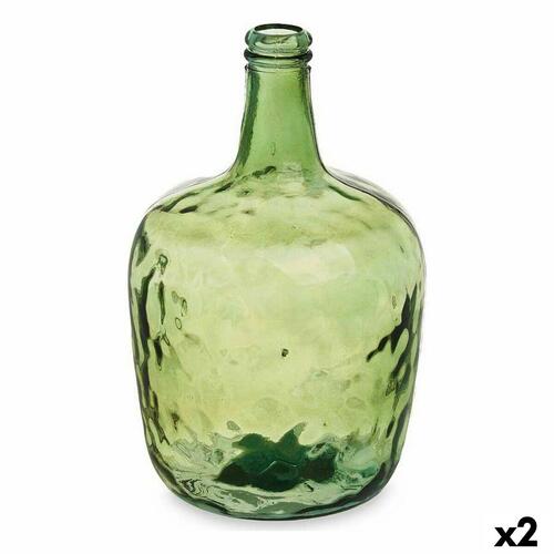 Flaske Glat Indretning Grøn 22 x 37,5 x 22 cm (2 enheder)