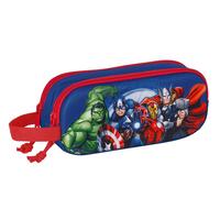 Dobbelt carry-all The Avengers 3D Marineblå 21 x 8 x 6 cm