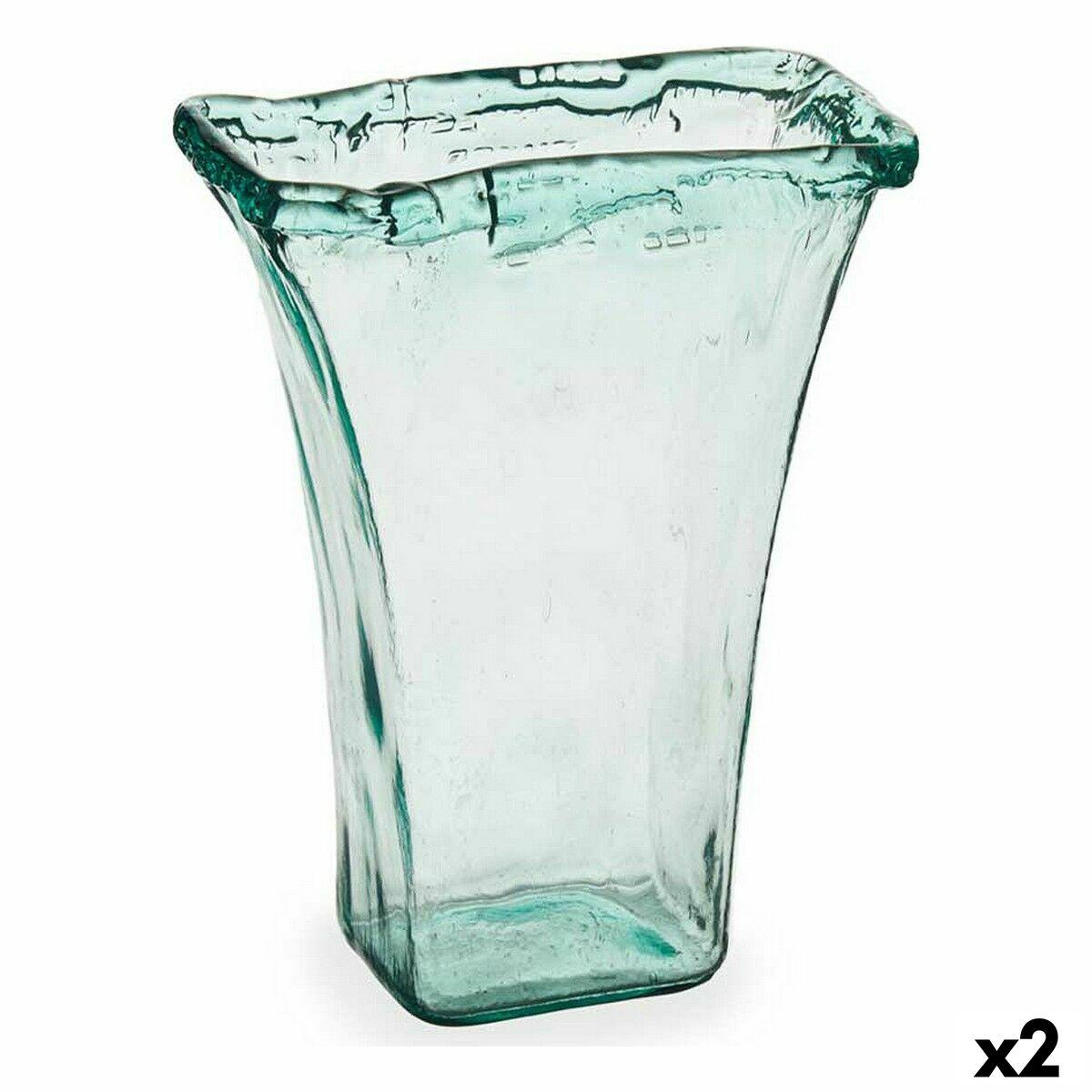 Vase glas - gennemsigtig krystal, 27 × 34,5 × 14 cm (sæt á 2)