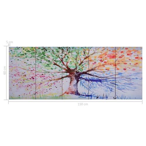 Lærredsprint træ 150x60 cm flerfarvet