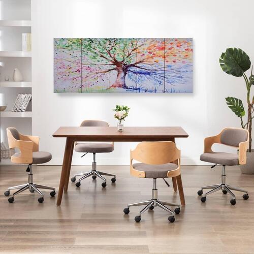 Lærredsprint træ 200x80 cm flerfarvet
