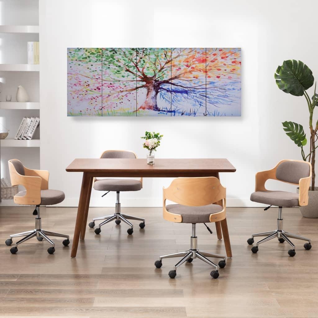 Lærredsprint træ 200x80 cm flerfarvet