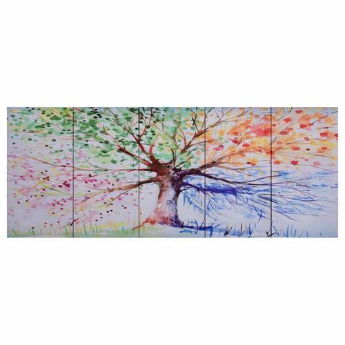 Lærredsprint træ 200x80 cm flerfarvet