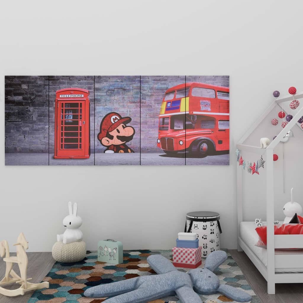 Lærredsprint London 200x80 cm flerfarvet