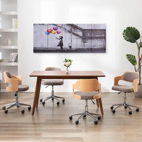 Lærredsprint balloner og barn 200x80 cm flerfarvet