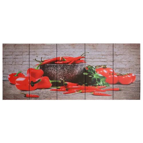 Lærredsprint paprika 150x60 cm flerfarvet