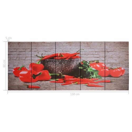 Lærredsprint paprika 150x60 cm flerfarvet
