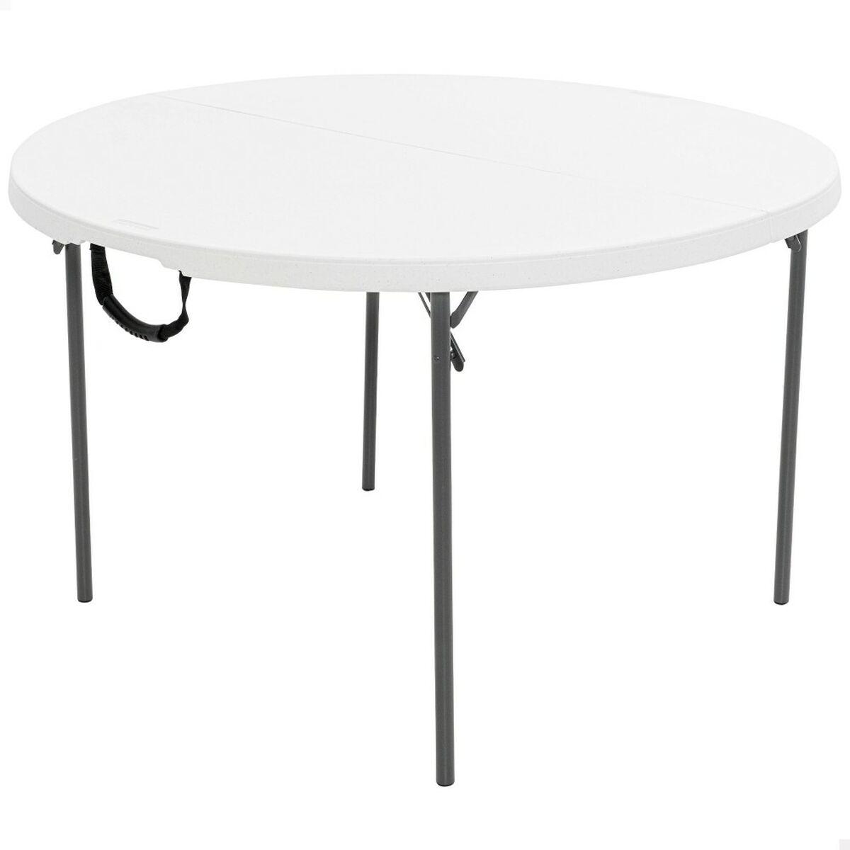 Sammenklappeligt bord Lifetime Hvid 122 x 73,5 x 122 cm Stål Plastik