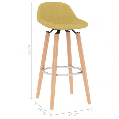 Barstole 2 stk. stof sennepsgul