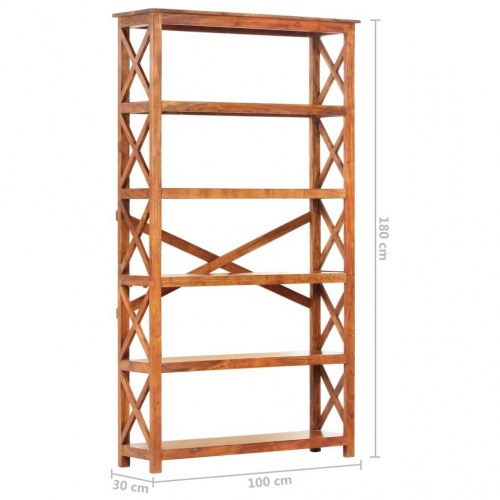 Bogreol i massivt akacietræ 100×30×180 cm - honningfinish