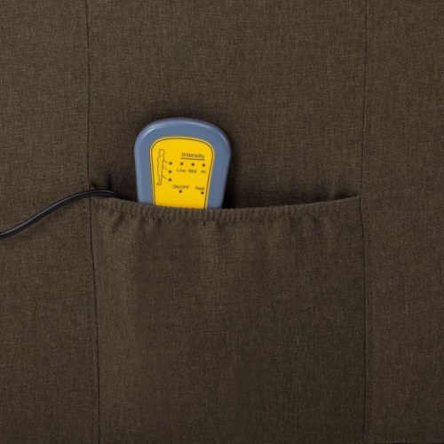 Massagestol i stof - brun, manuel recliner med 6-punkts vibration