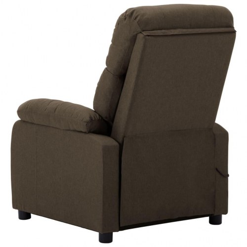 Massagestol i stof - brun, manuel recliner med 6-punkts vibration