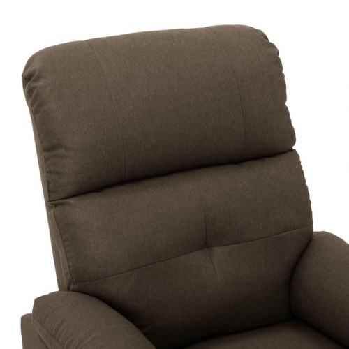 Massagestol i stof - brun, manuel recliner med 6-punkts vibration