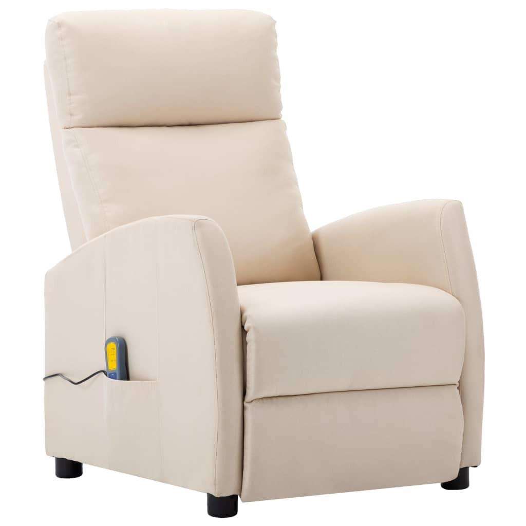 Massagestol stof cremefarvet