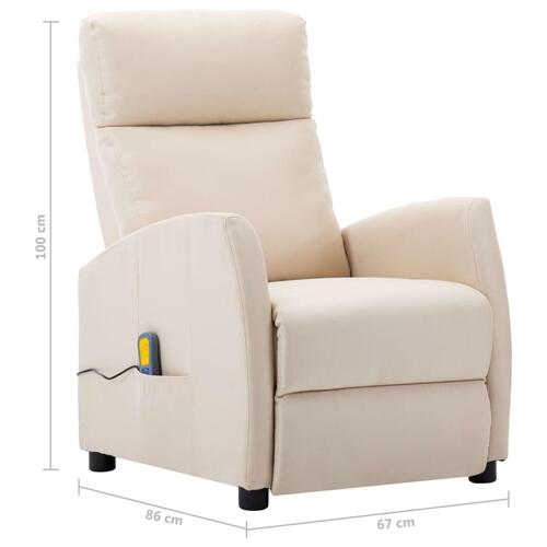 Massagestol stof cremefarvet