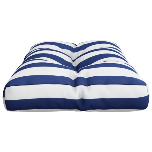 Pallehynde 80x40x12 cm stof stribet blå og hvid