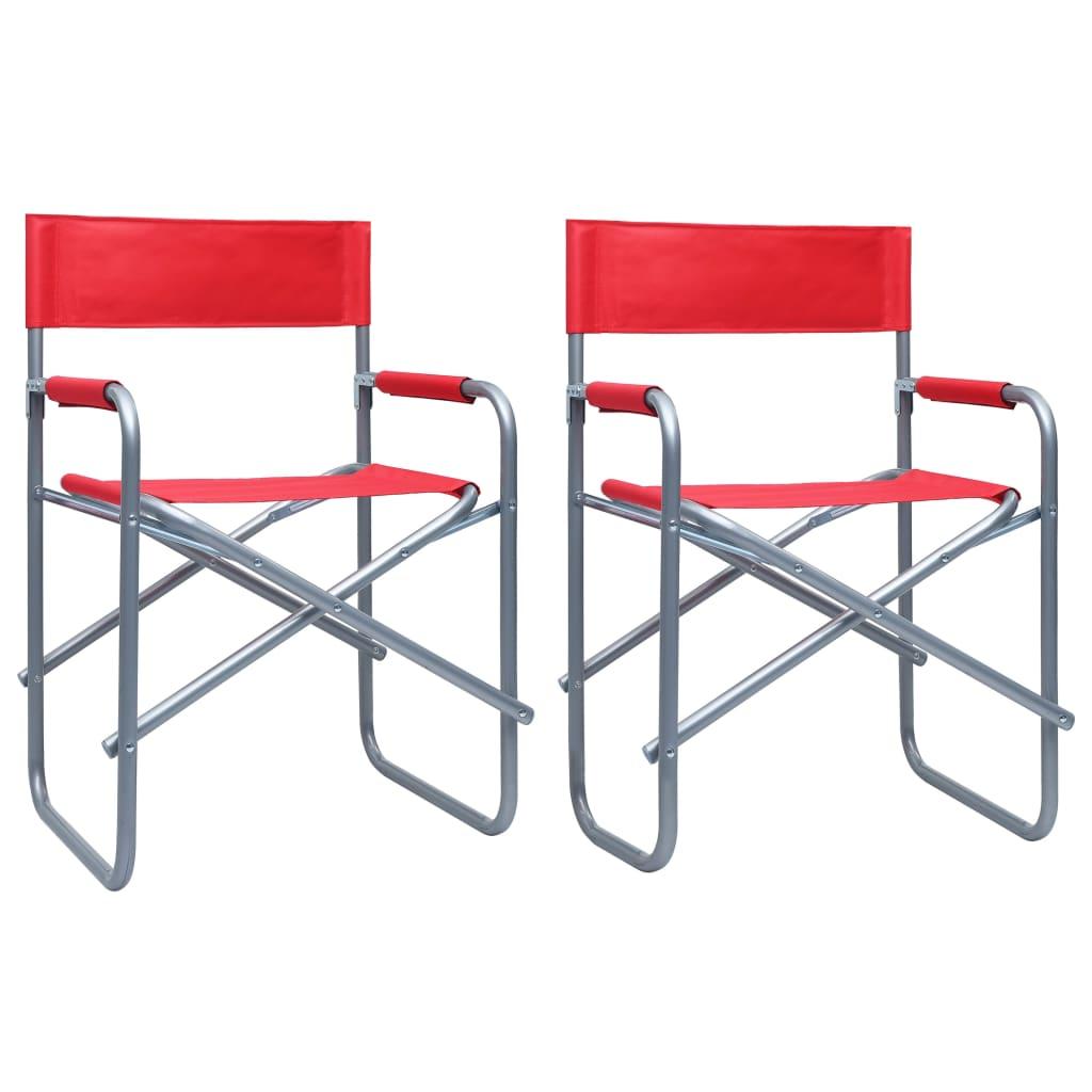 Instruktørstole 2 stk. stål rød