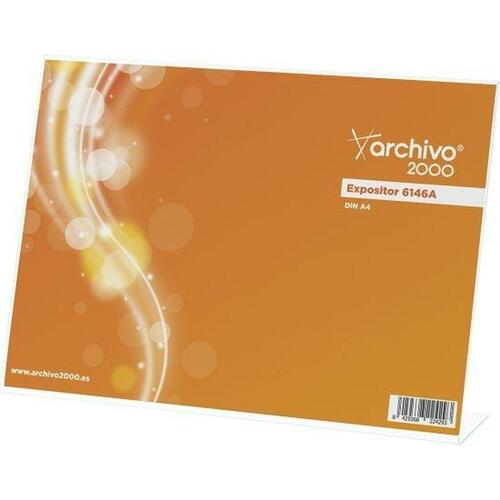 Archivo 2000 disk display - bordholder vandret, gennemsigtig, DIN A4
