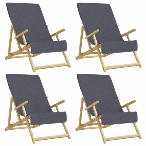 Strandhåndklæder 4 stk. 60x135 cm 400 GSM stof antracitgrå