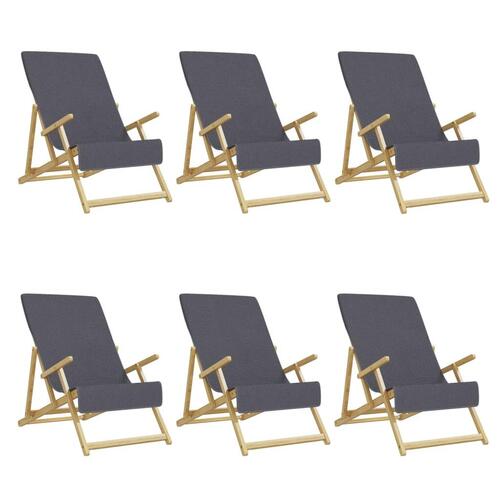 Strandhåndklæder 6 stk. 60x135 cm 400 GSM stof antracitgrå