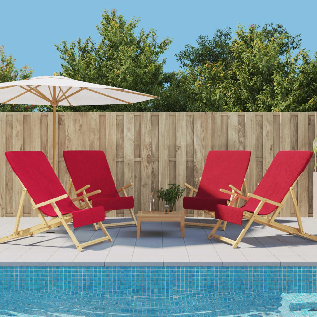 Strandhåndklæder 4 stk. 60x135 cm 400 GSM stof bourgogne