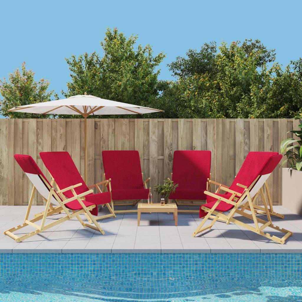 Strandhåndklæder 6 stk. 60x135 cm 400 GSM stof bourgogne