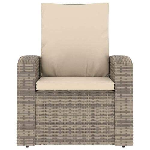 Positionsstol med hynder polyrattan lysebrun