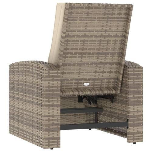 Positionsstol med hynder polyrattan lysebrun