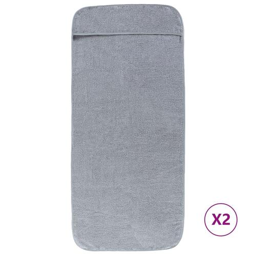Strandhåndklæder 2 stk. 75x200 cm 400 GSM stof grå