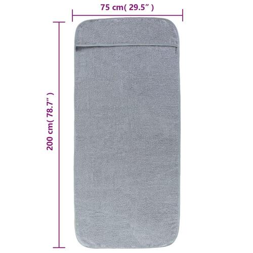 Strandhåndklæder 2 stk. 75x200 cm 400 GSM stof grå