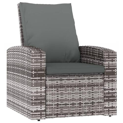Positionsstol med hynder polyrattan grå