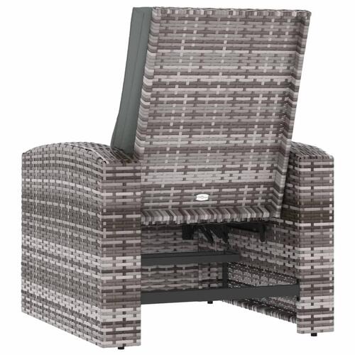 Positionsstol med hynder polyrattan grå