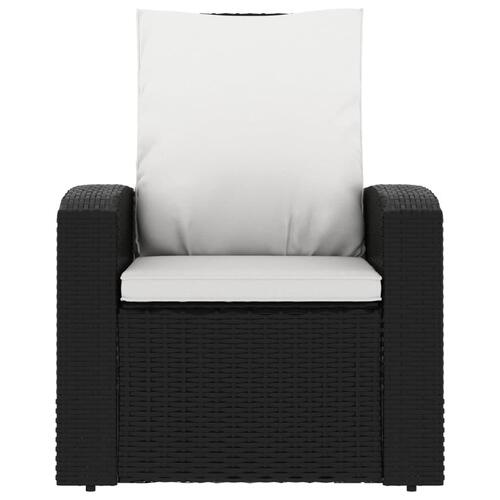 Positionsstol med hynder polyrattan sort