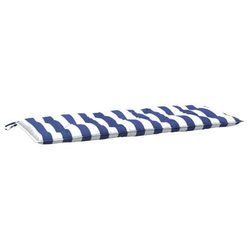 Hynde til havebænk 120x50x7 cm striber stof blå og hvid
