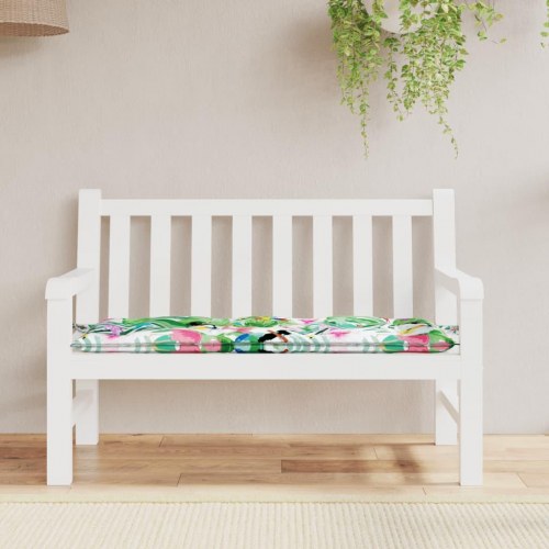 Hynde til havebænk 120×50×7 cm - stof, flerfarvet blomstermotiv