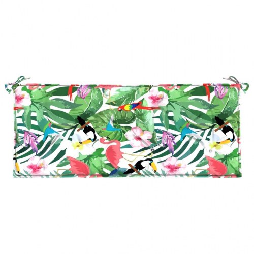 Hynde til havebænk 120×50×7 cm - stof, flerfarvet blomstermotiv