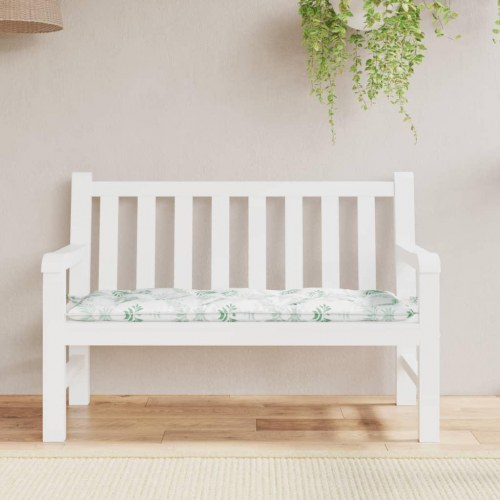Hynde til havebænk 120×50×7 cm - stof med bladmønster
